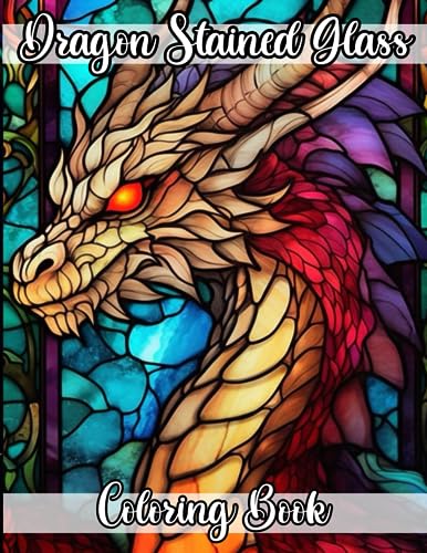 Dragon stained glass coloring book for adults stained glass pattern books stained glass patterns coloring books dragon coloring book dragon glass dragons coloring book for adults by lina dreams