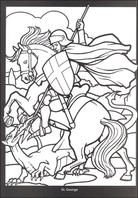 Medieval stained glass coloring pages