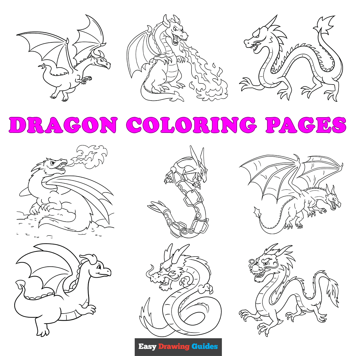 Free printable dragon coloring pages for kids