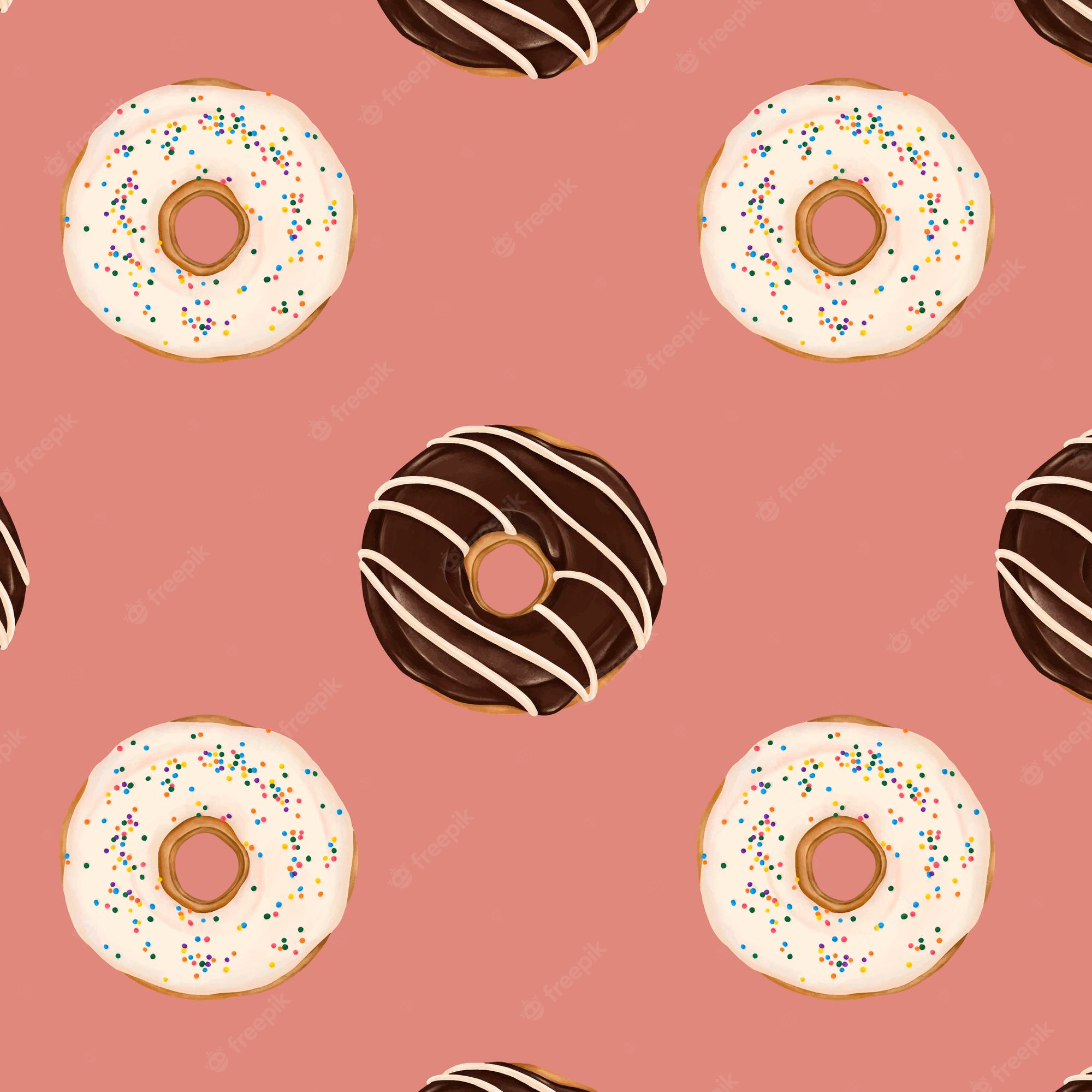 Donut wallpaper vectors illustrations for free download