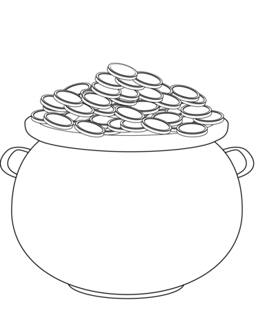 Saint patricks day pot of gold coloring page free printable coloring pages