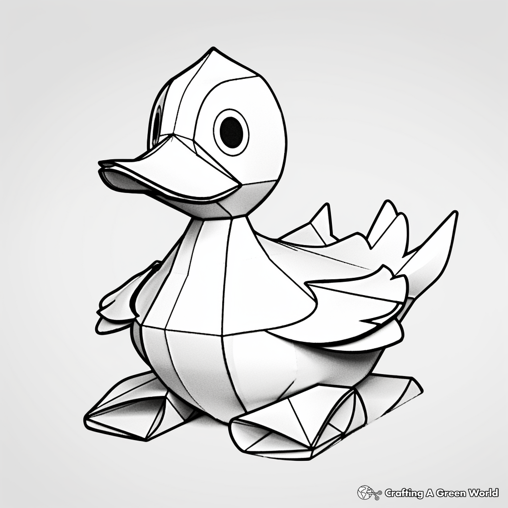 Paper duck coloring pages