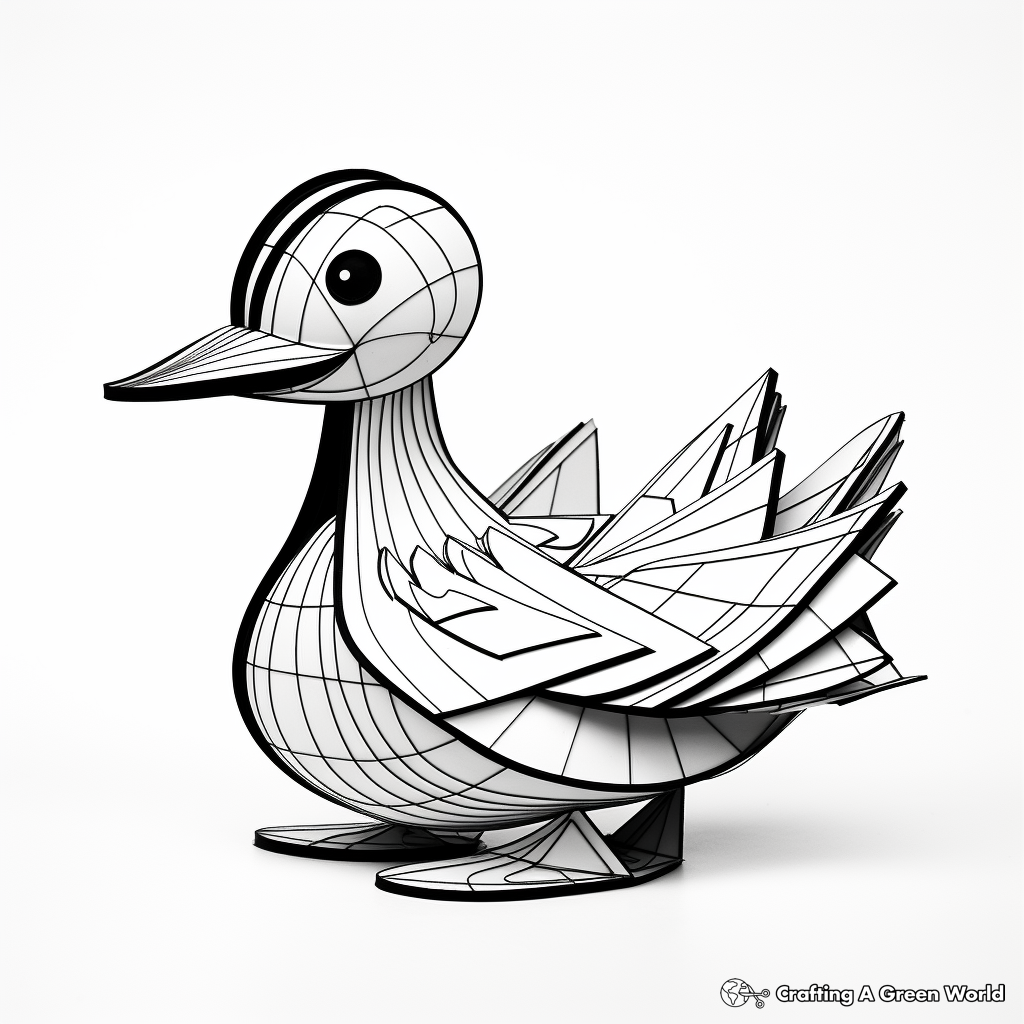 Paper duck coloring pages