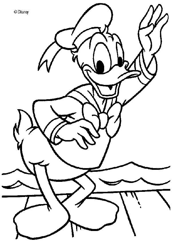 Donald duck saying hello coloring pages