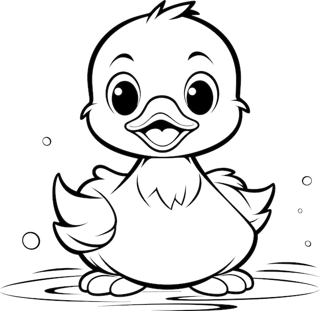 Premium vector duck coloring page for kids vector outline illustration