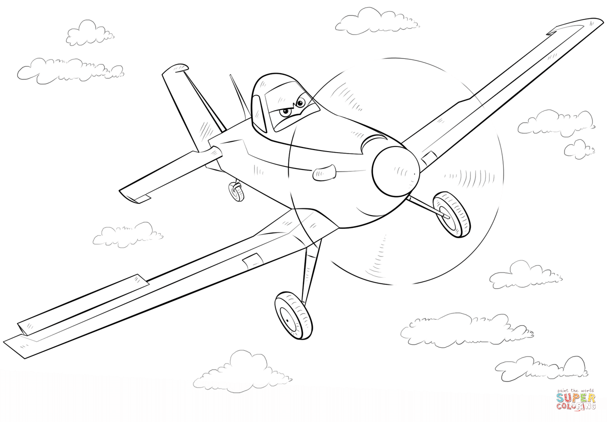 Dusty crophopper coloring page free printable coloring pages