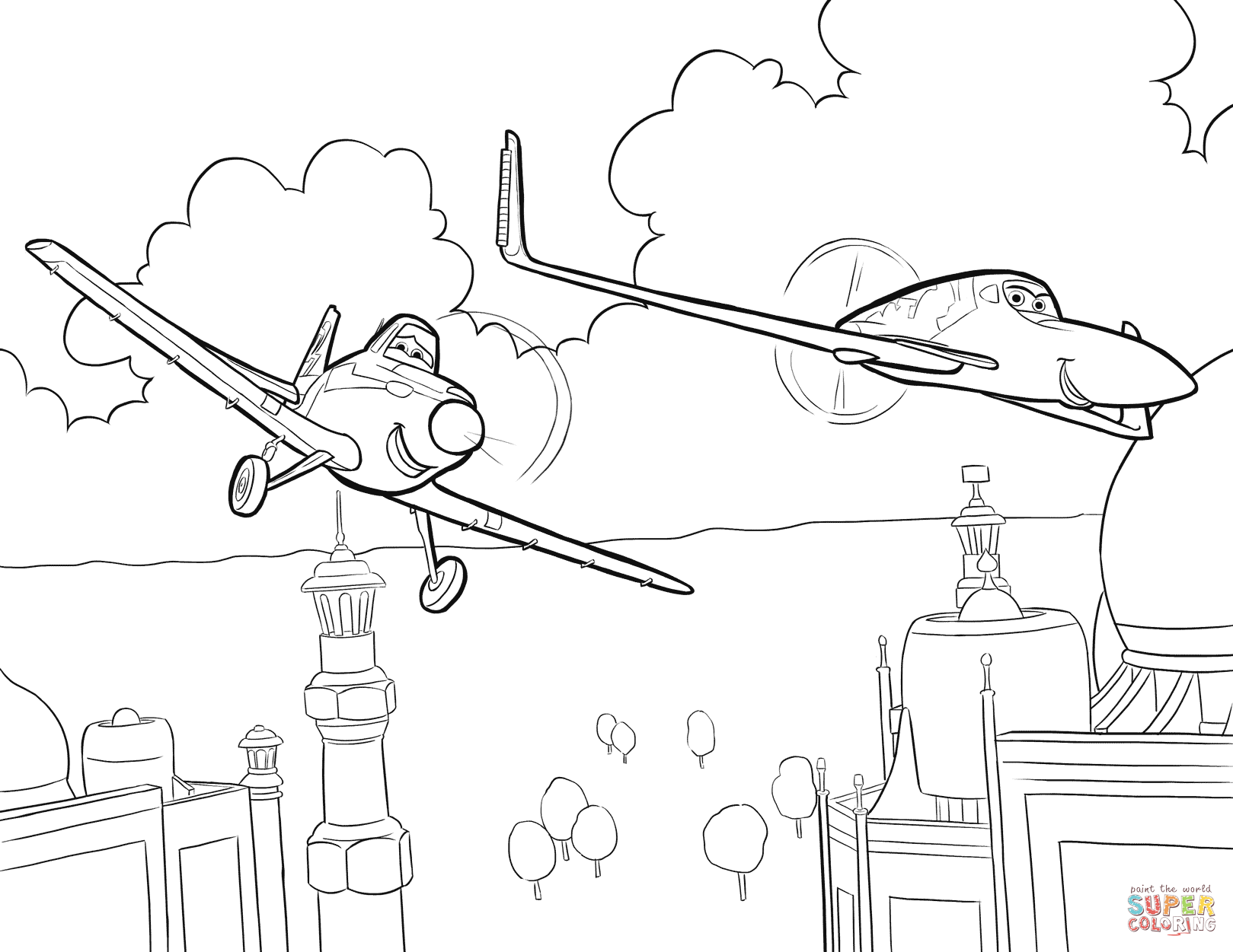Dusty crophopper flies with ishani coloring page free printable coloring pages