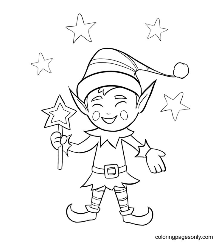 Elf coloring pages