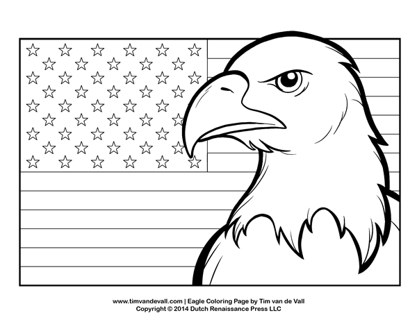 Bald eagle coloring page for kids patriotic coloring pages â tims printables
