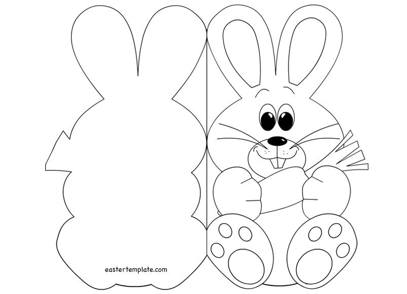 Creative easter bunny card colorg page