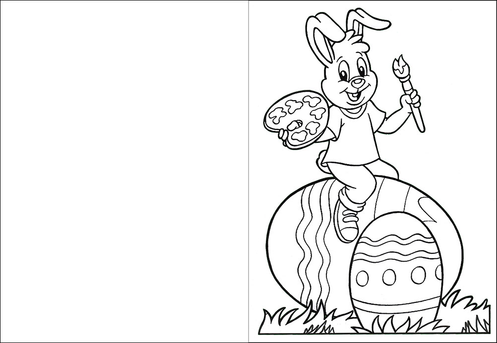 Easter bunny louring card rooftop post printables