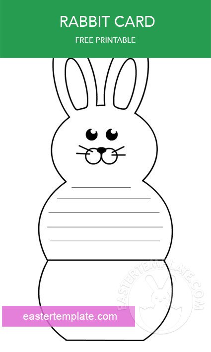 Easter bunny card coloring page