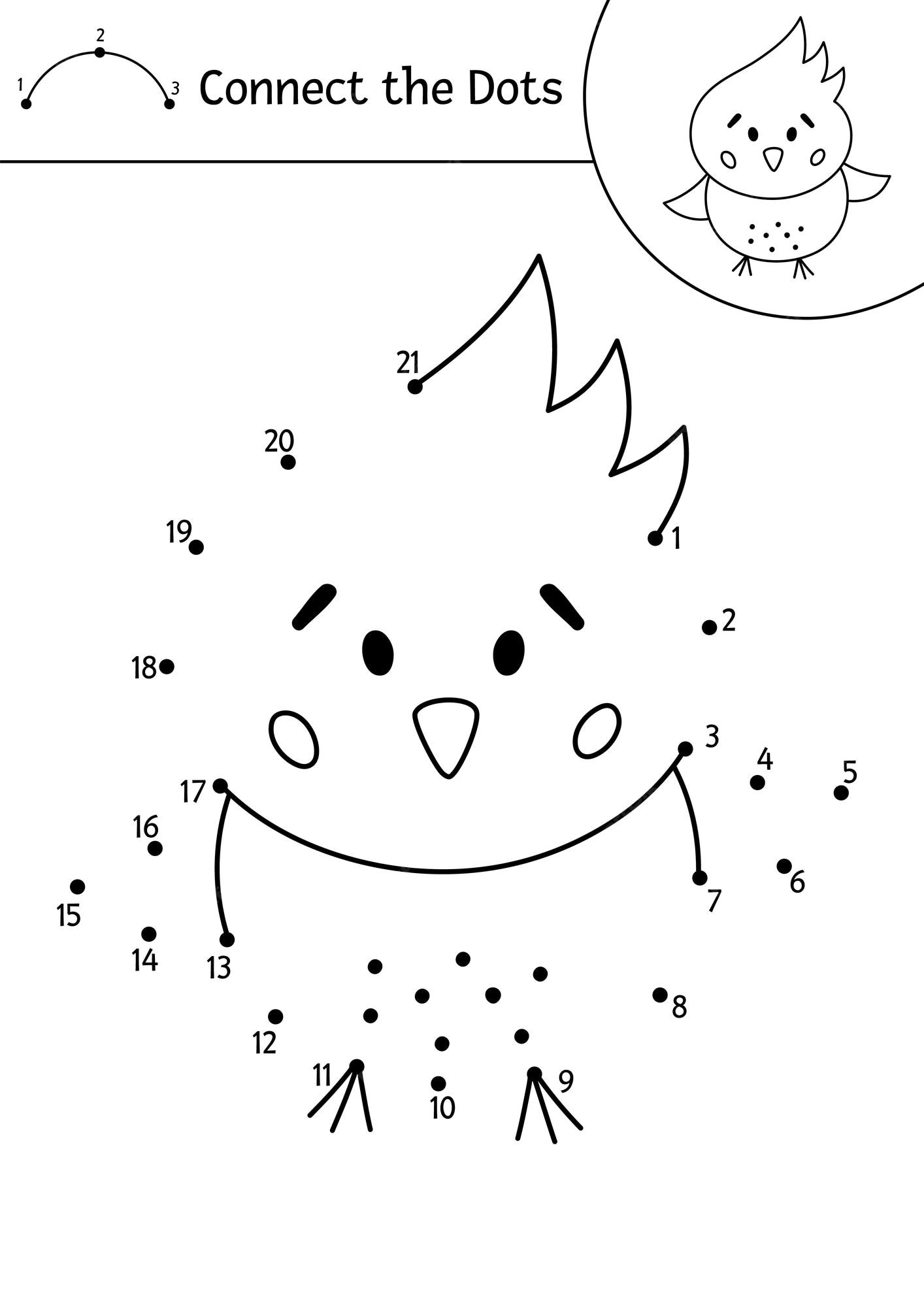 Premium vector vector easter dottodot and color activity with cute chicken spring holiday connect the dots game for children with traditional bird funny adorable coloring page for kids xaxa