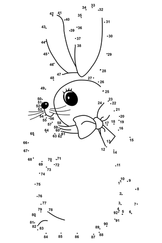 Easter rabbit dot to dot free printable coloring pages
