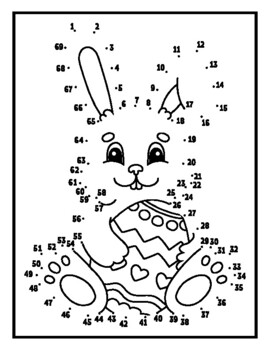 Easter connect the dots worksheets packet coloring pages tpt