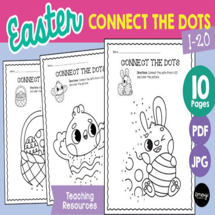 Easter connect the dots dot to dot made by teachers