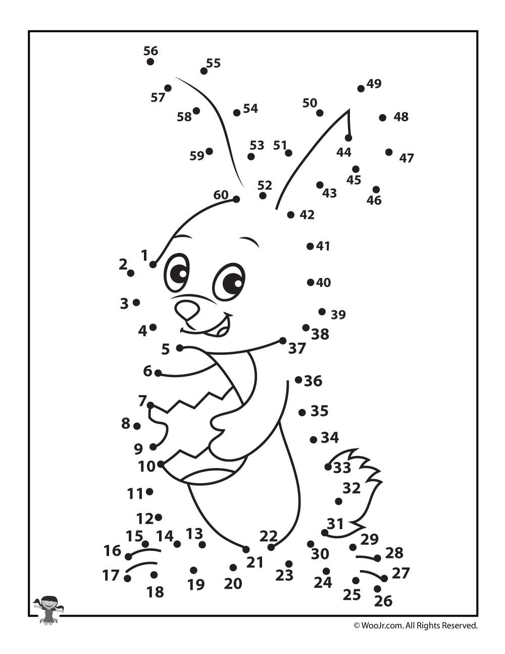 Cute easter bunny dot to dot printable woo jr kids activities childrens publishing free easter coloring pages easter coloring pages easter bunny colouring