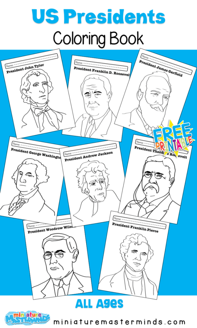 Free printable us presidents coloring book â miniature masterminds
