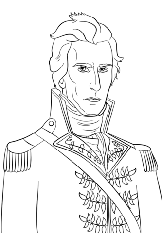 President andrew jackson coloring page free printable coloring pages
