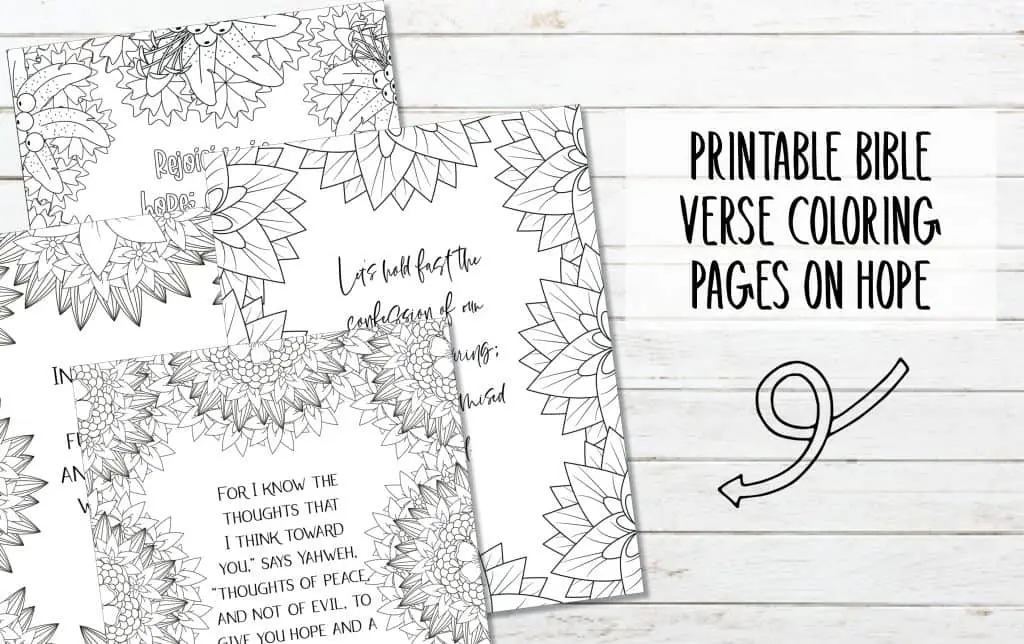 Printable bible verse coloring pages on hope