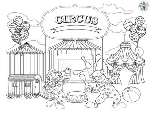Printable Carnival Stuff / Digital Download / Circus Coloring Page