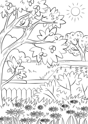 Summer garden coloring page free printable coloring pages