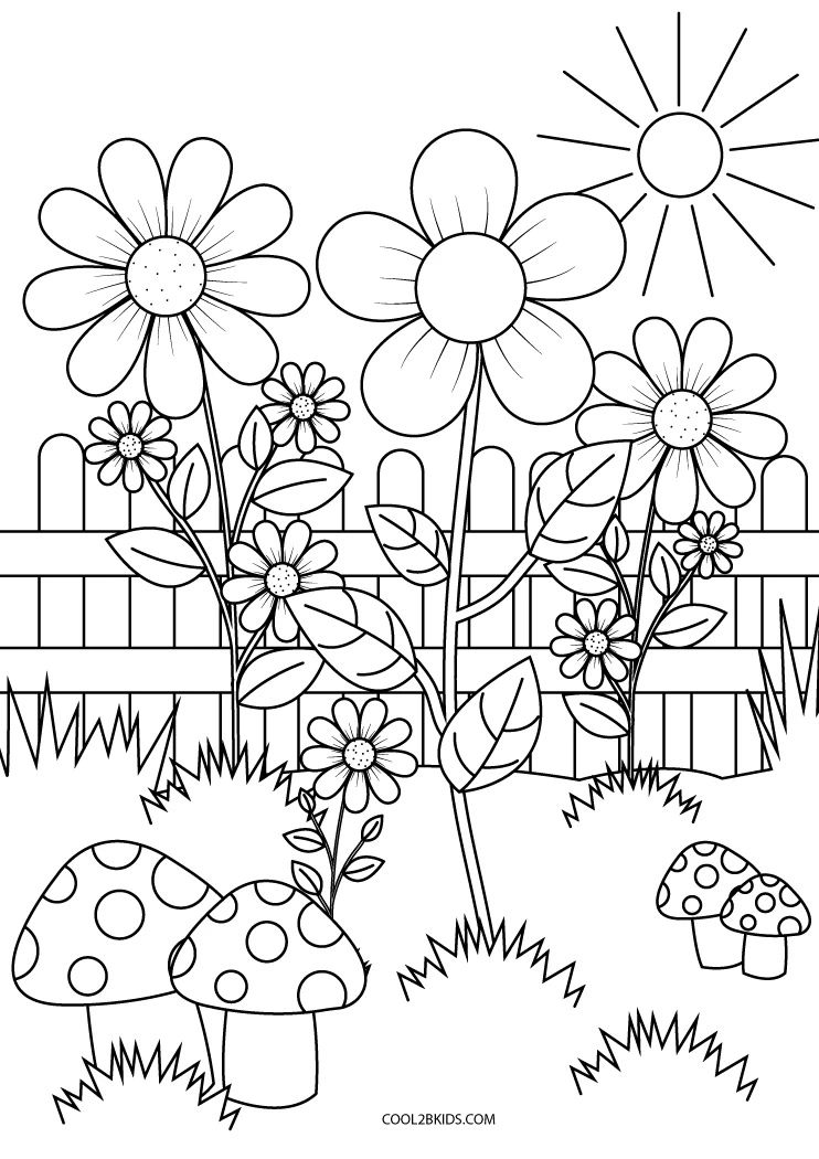 Free printable garden coloring pages for kids