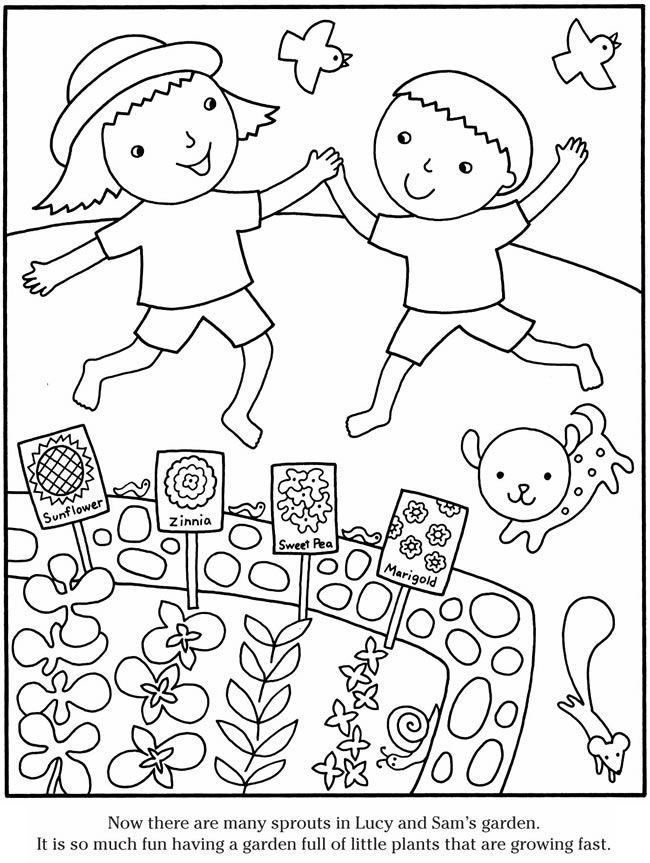 Gardening coloring pages