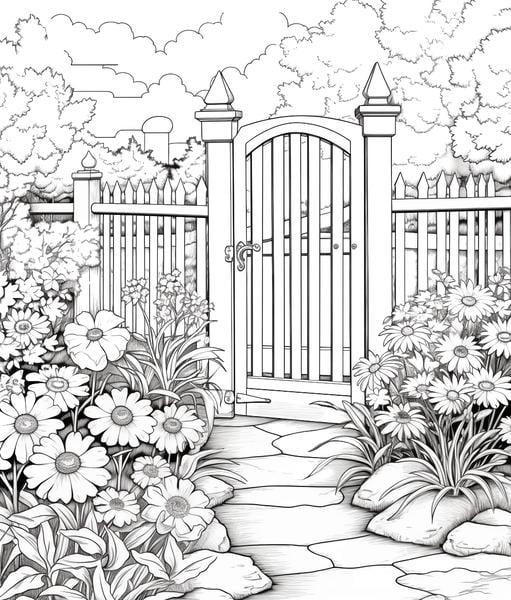 Free printable gardens coloring pages list