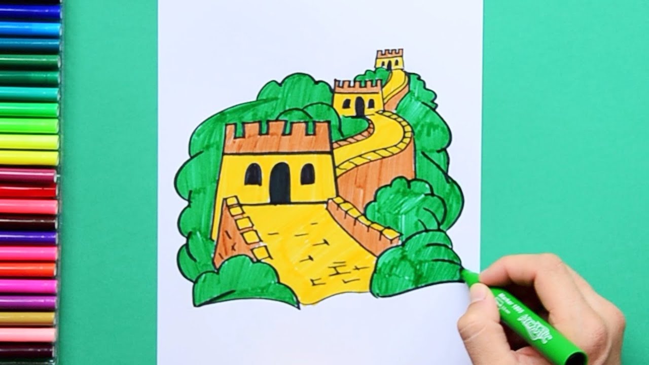 How to draw the great wall of china