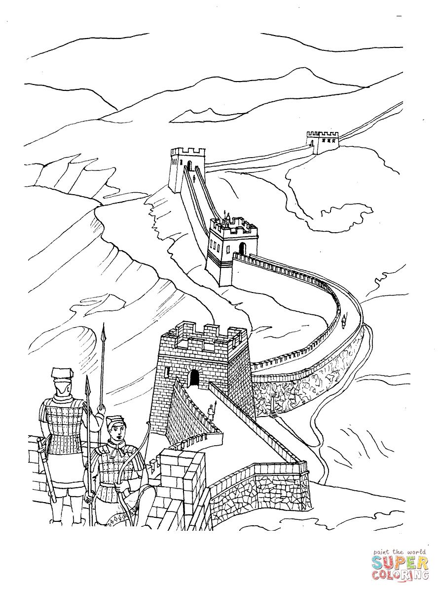 Great wall of china coloring page free printable coloring pages