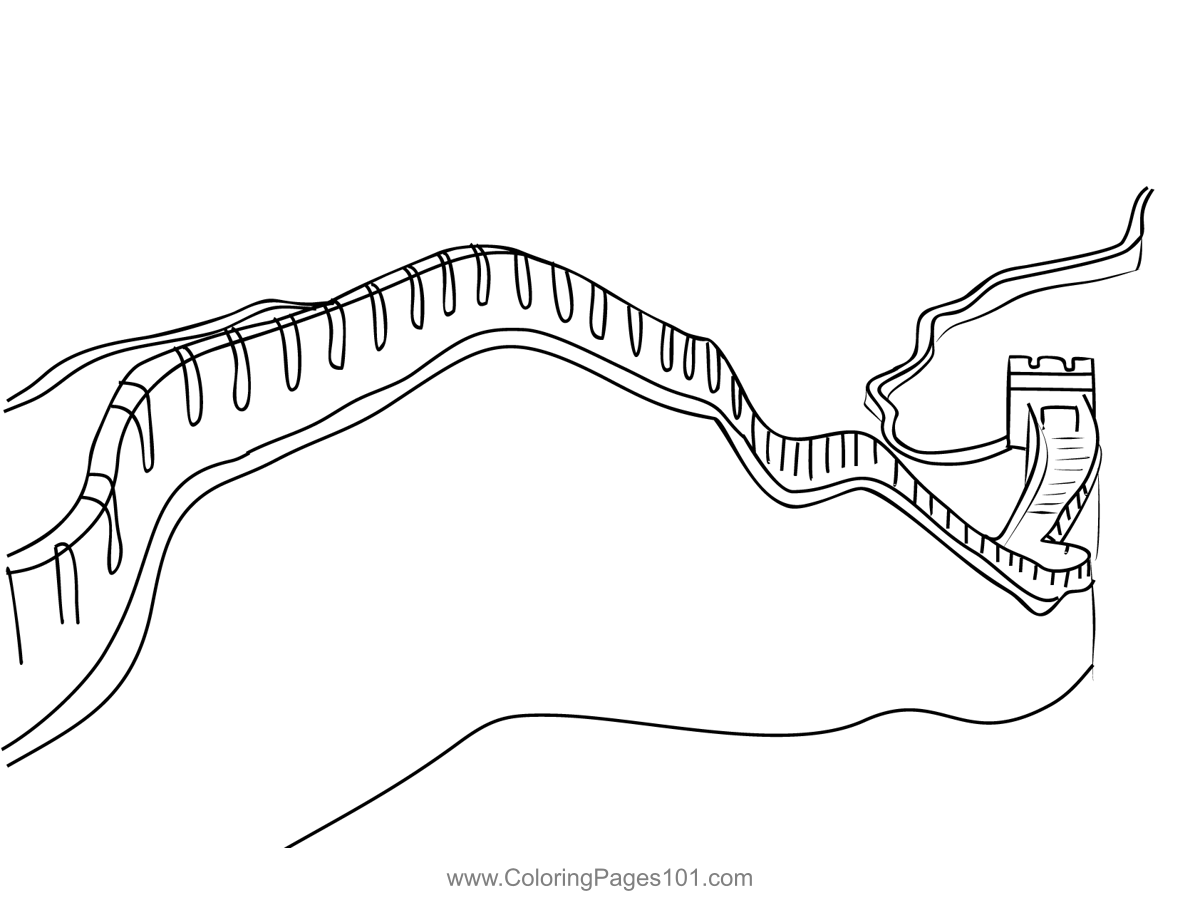 The great wall of china coloring page for kids