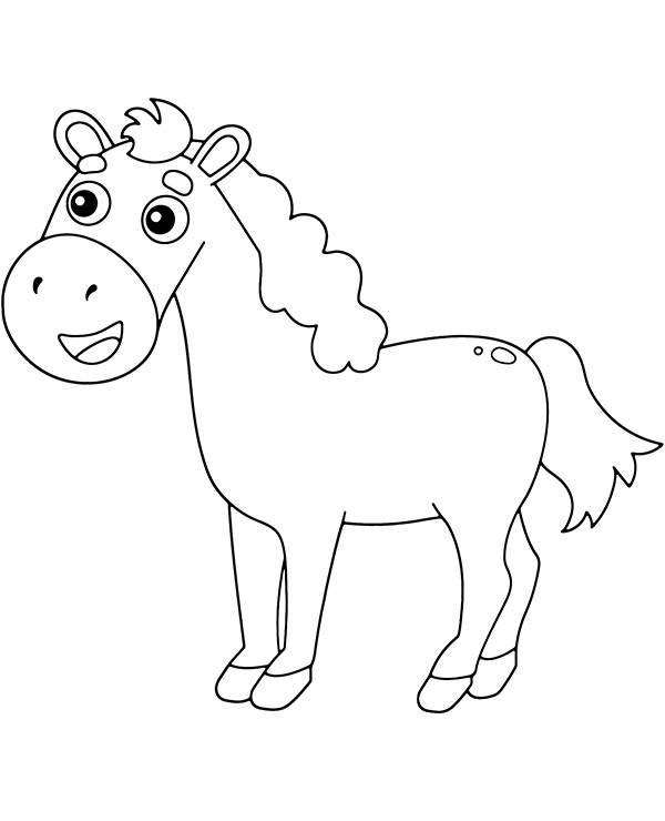 Easy horse coloring page