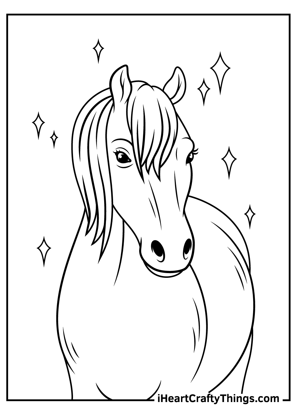 Realistic horse coloring pages updated