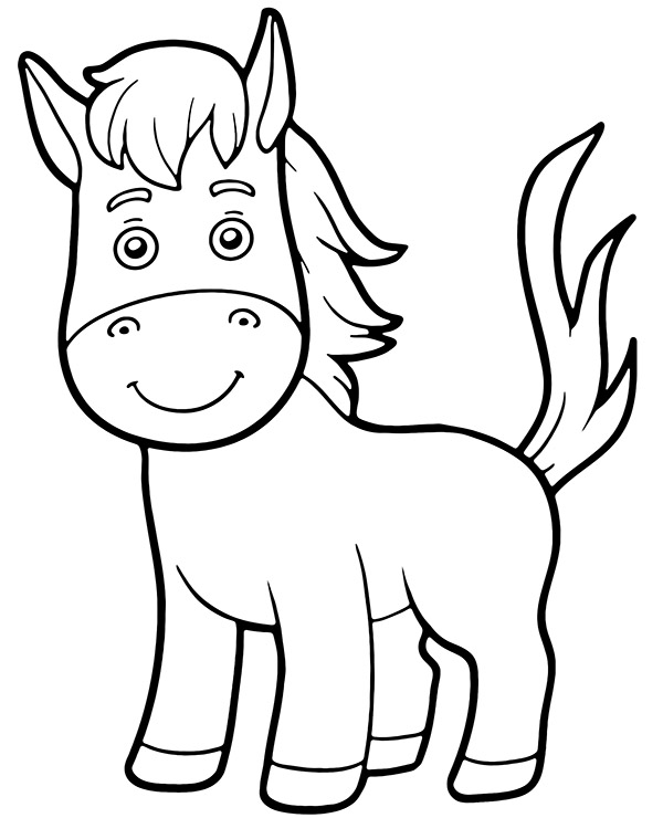 Easy horse coloring sheet by topcoloringpages on