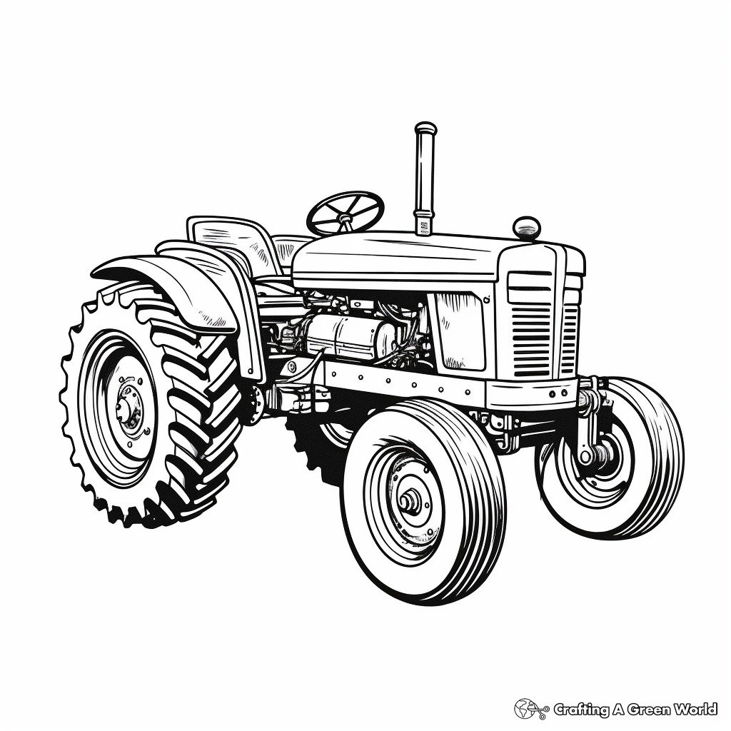 Old tractor coloring pages