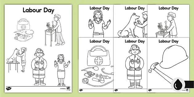 Labor day coloring sheets teacher