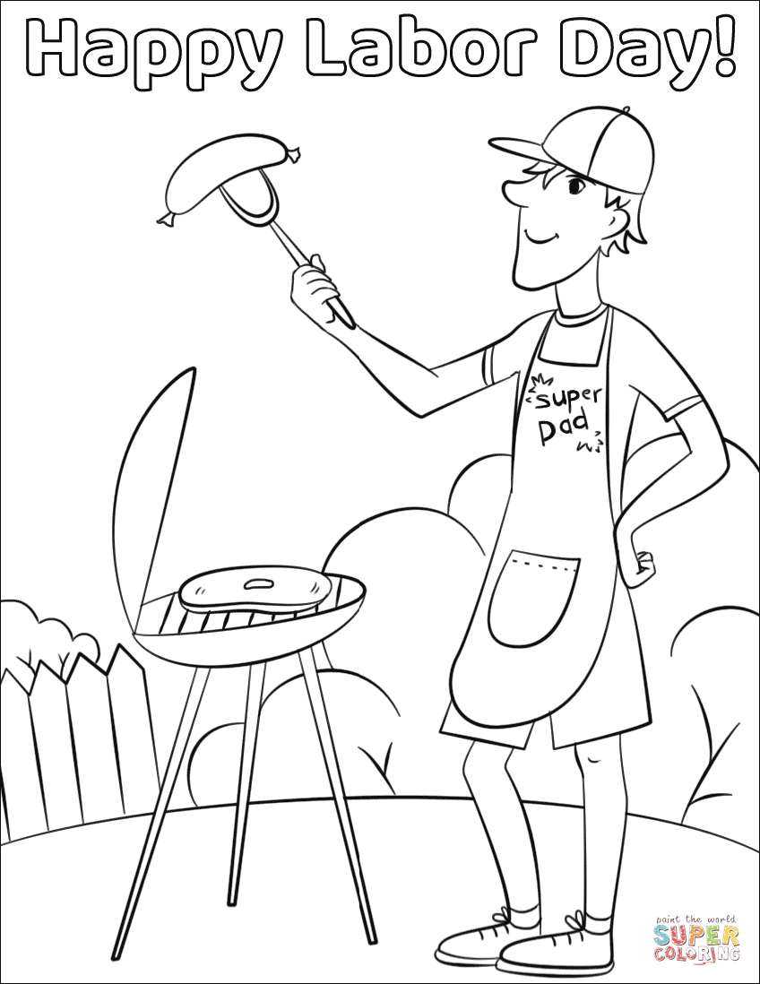 Happy labor day coloring page free printable coloring pages