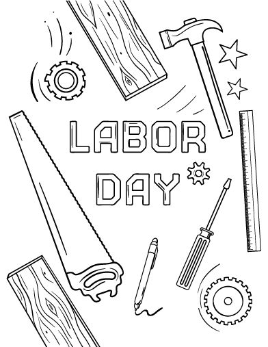 Labor day coloring worksheetpdf labor day crafts labour day free coloring pages