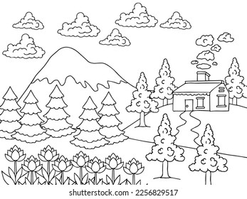 Thousand coloring pages landscape royalty