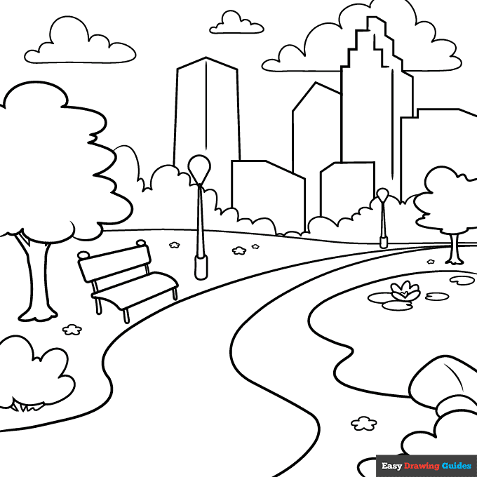 Free printable landscape coloring pages for kids