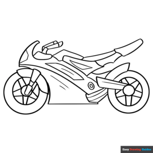 Motorcycle coloring page easy drawing guides