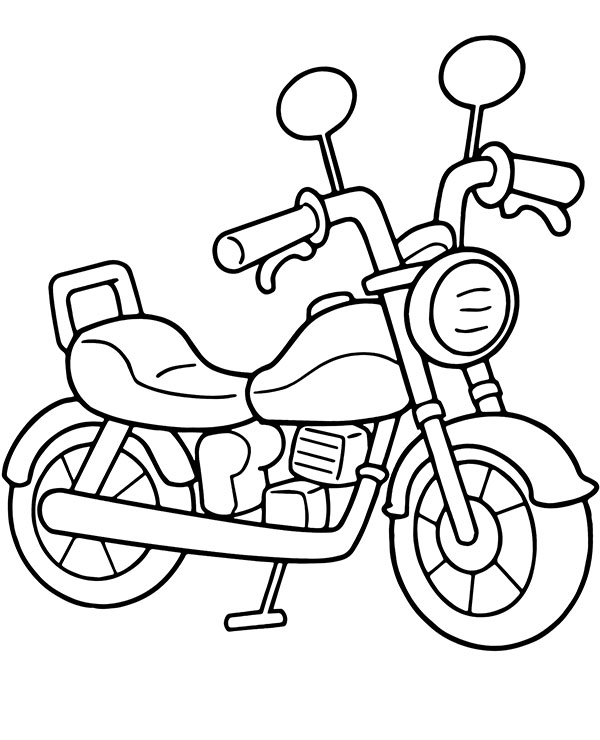 Easy coloring page with motorbike