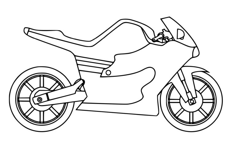Coloring pages simple motorcycle coloring pages for kindergarten