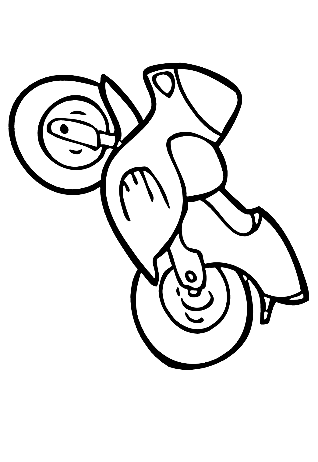 Free printable motorcycle easy coloring page for adults and kids