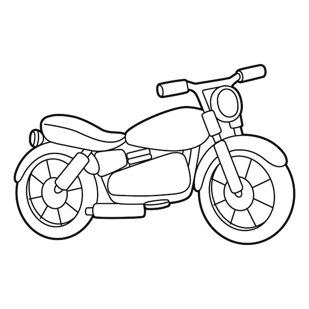 Premium vector motocycle coloring page isolated for kids