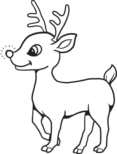 Printable baby reindeer christmas coloring page for kids â
