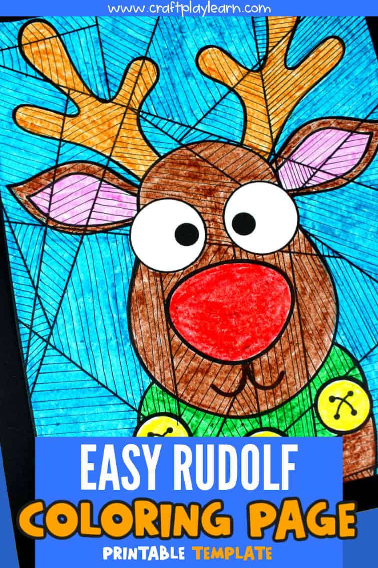 Rudolph coloring page and line study