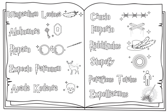 Free unofficial harry potter spells coloring pages kids activities blog