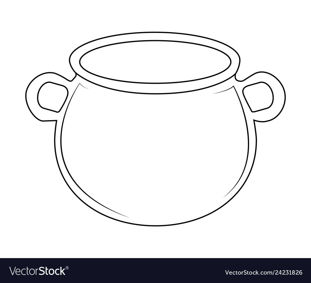 Empty witch cauldron pot outle vector illustration isolated on white background download a free preview or high qâ witches cauldron cauldron outle images